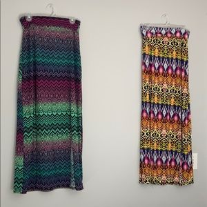 3 long colorful skirts